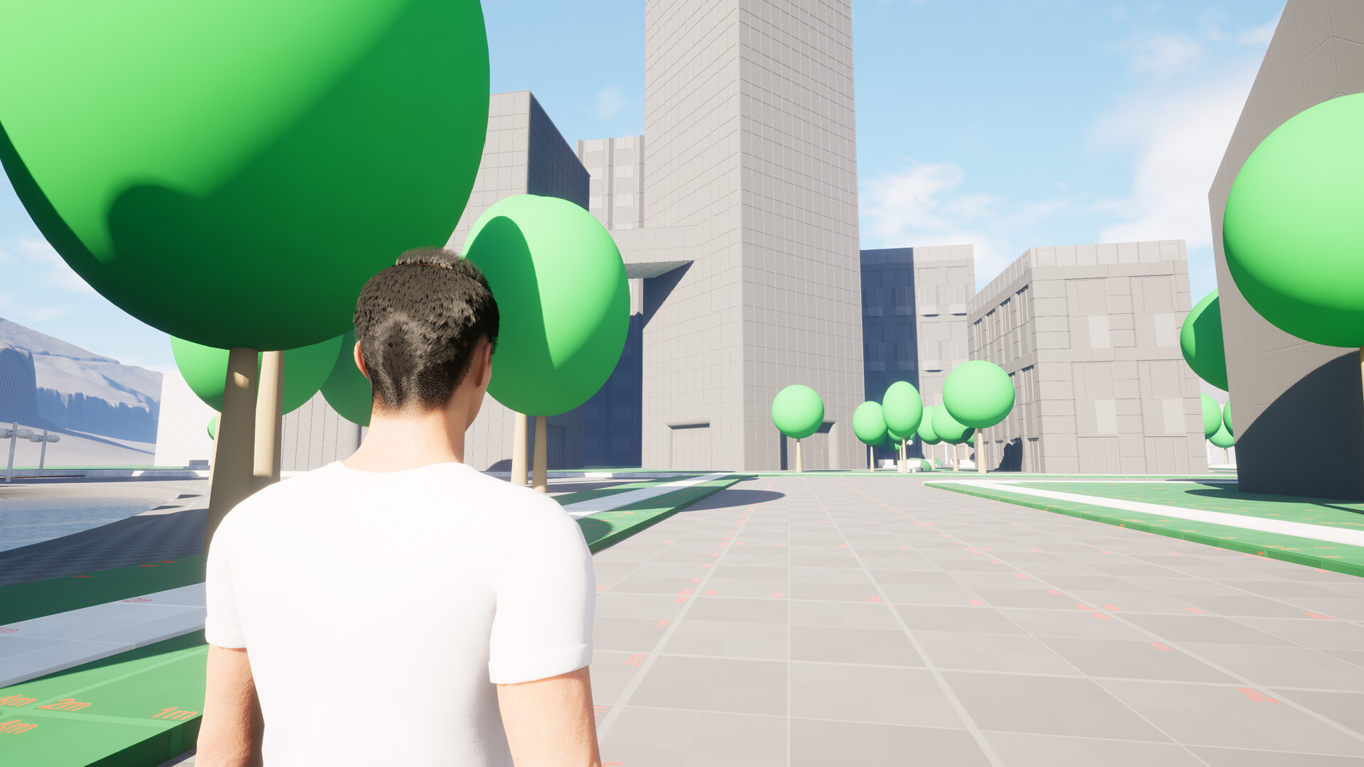 Official Unreal Lust Theory development screenshot of a clothed character in a blockout environment